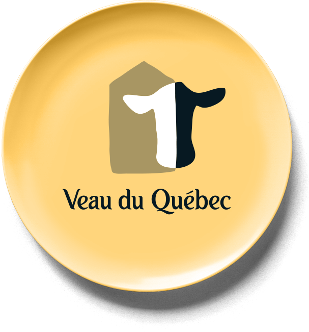 LOGO VEAU DU QUÉBEC DANS UNE ASSIETTE.