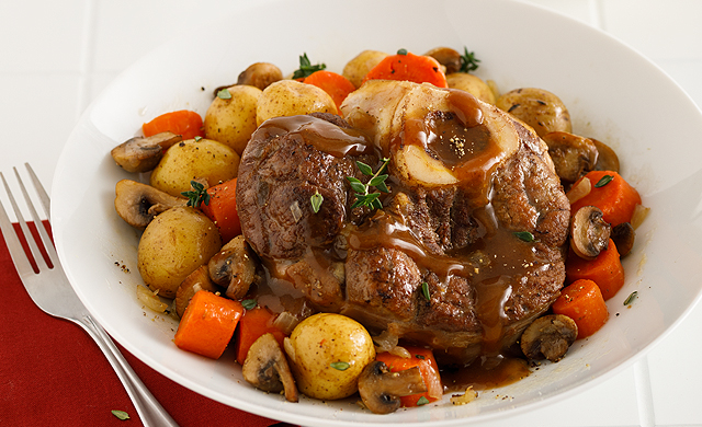 Osso Buco De Veau Du Quebec Aux Champignons Et Vin Blanc 153