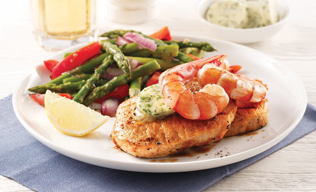 Surf N Turf De Veau Du Quebec Et Crevettes