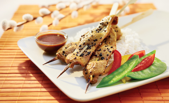 Satay De Veau Du Quebec Sauce Au Sesame