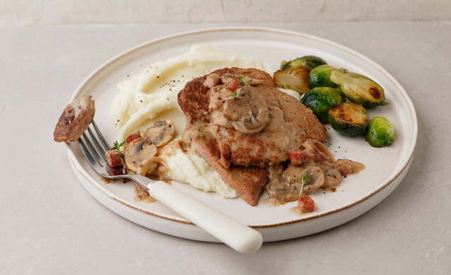 Foie De Veau Sauce Aux Champignons Vin Rouge Et Pancetta