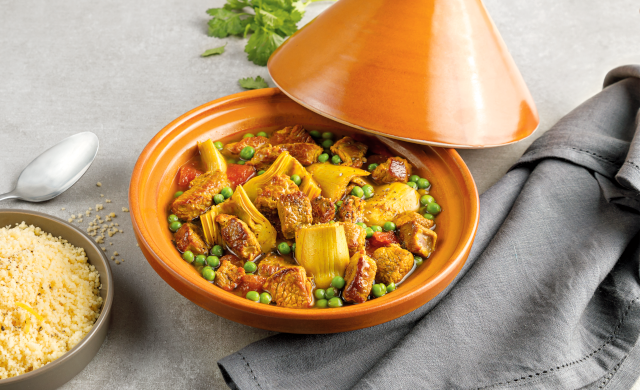 Tajine De Veau Aux Pois Verts Et Cœurs D Artichauts_239