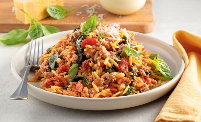 Orzo Aux Tomates Et Épinards